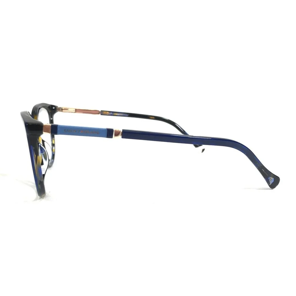 Lucky Brand Eyeglasses Frames D226 BLUE Gold Brown Tortoise Cat Eye 52-16-135